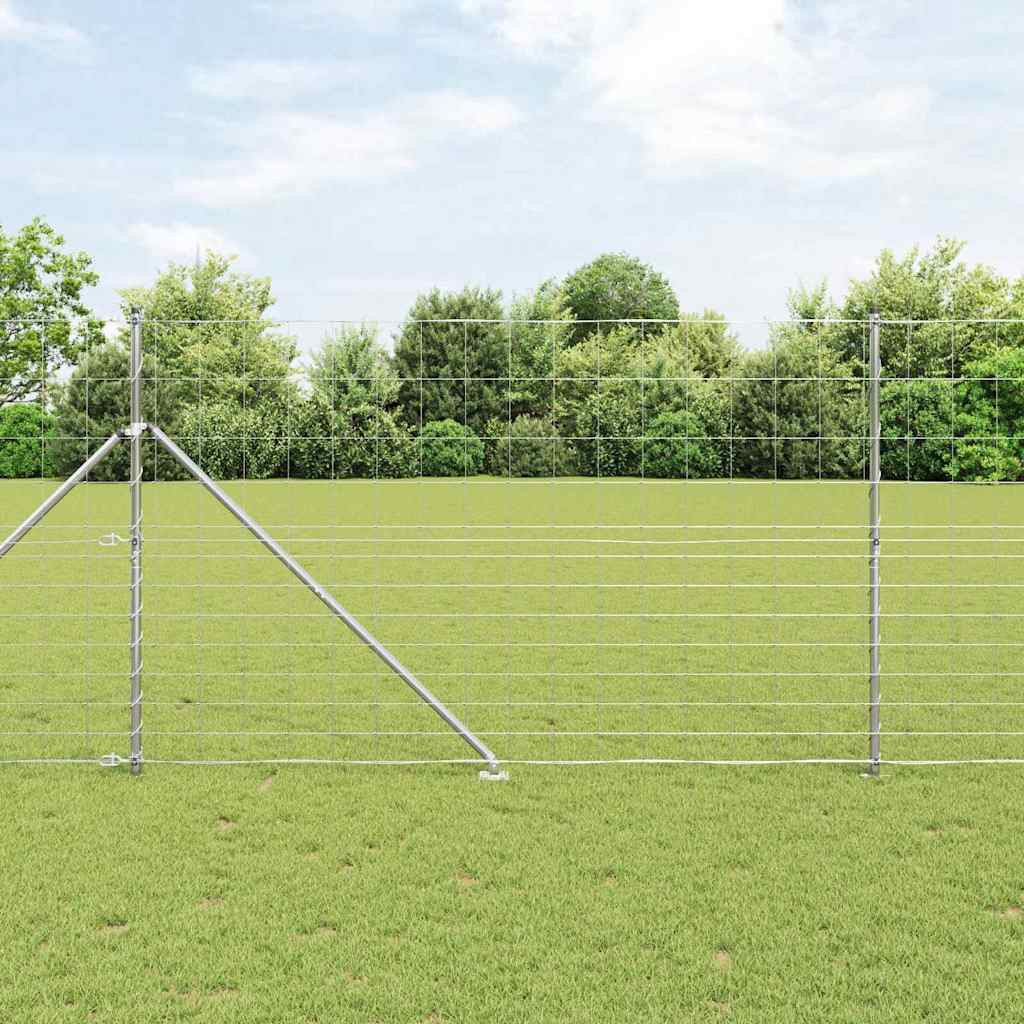 vidaXL Schweißdrahtzaun mit Spikes 50 x 1,5 m Verzinkter Stahl Silber
