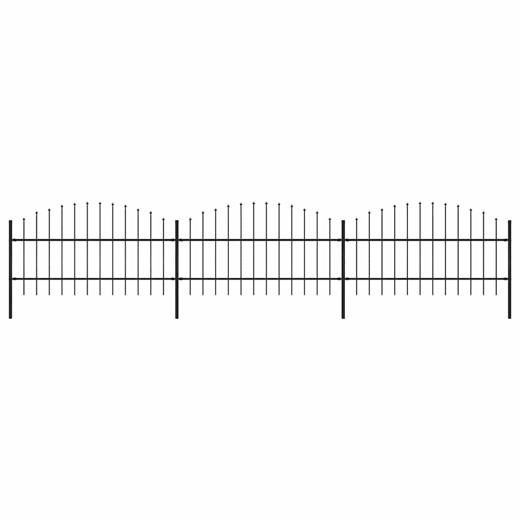vidaXL Gartenzaun mit Speerspitze Stahl 504 x 100 cm Schwarz
