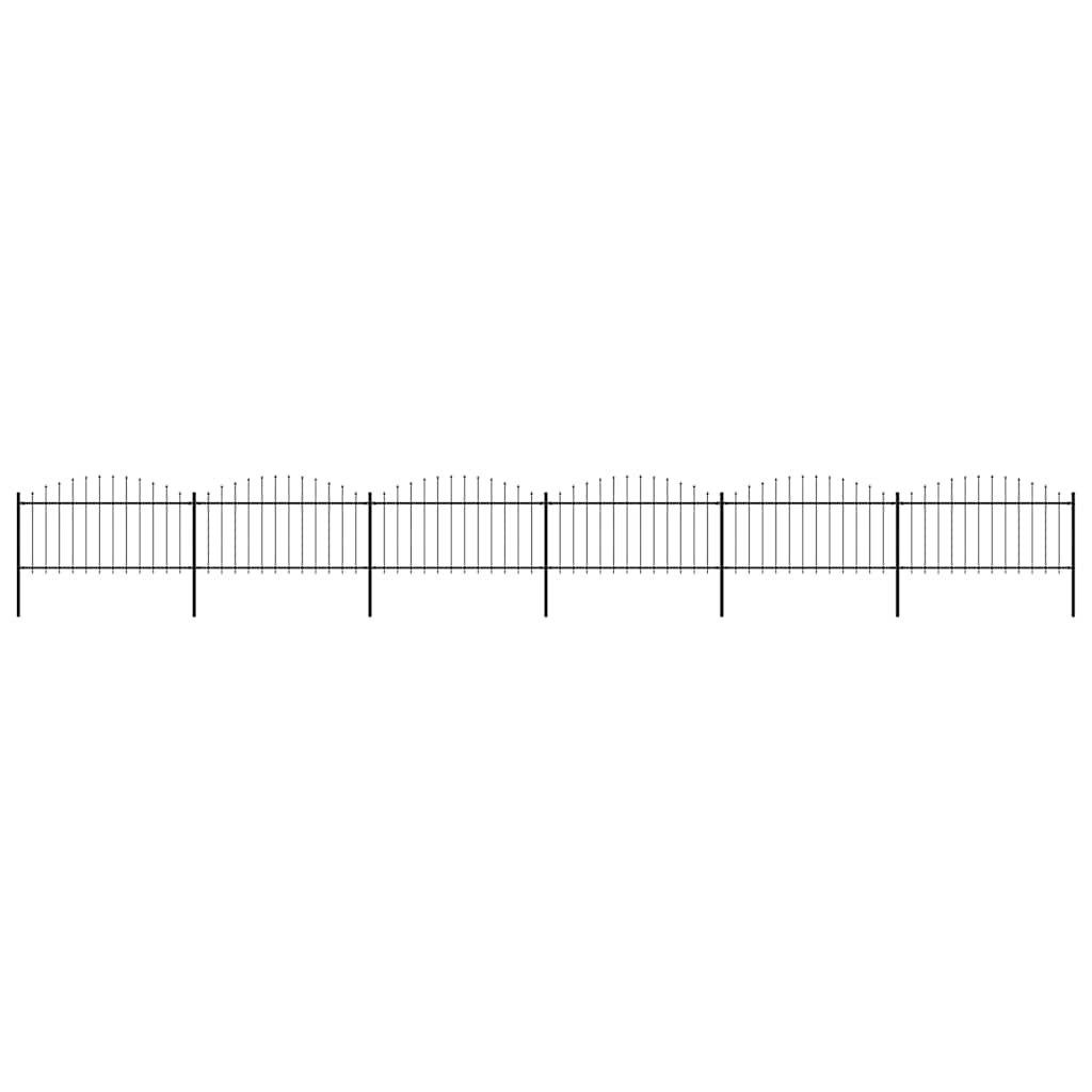 vidaXL Gartenzaun mit Speerspitze Stahl 1005 x 150 cm Schwarz