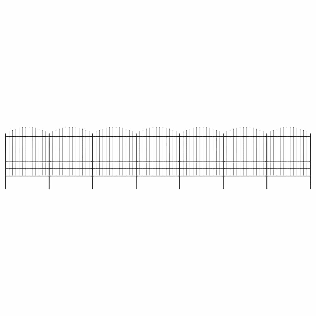 vidaXL Gartenzaun mit Speerspitze Stahl 1172 x 200 cm Schwarz