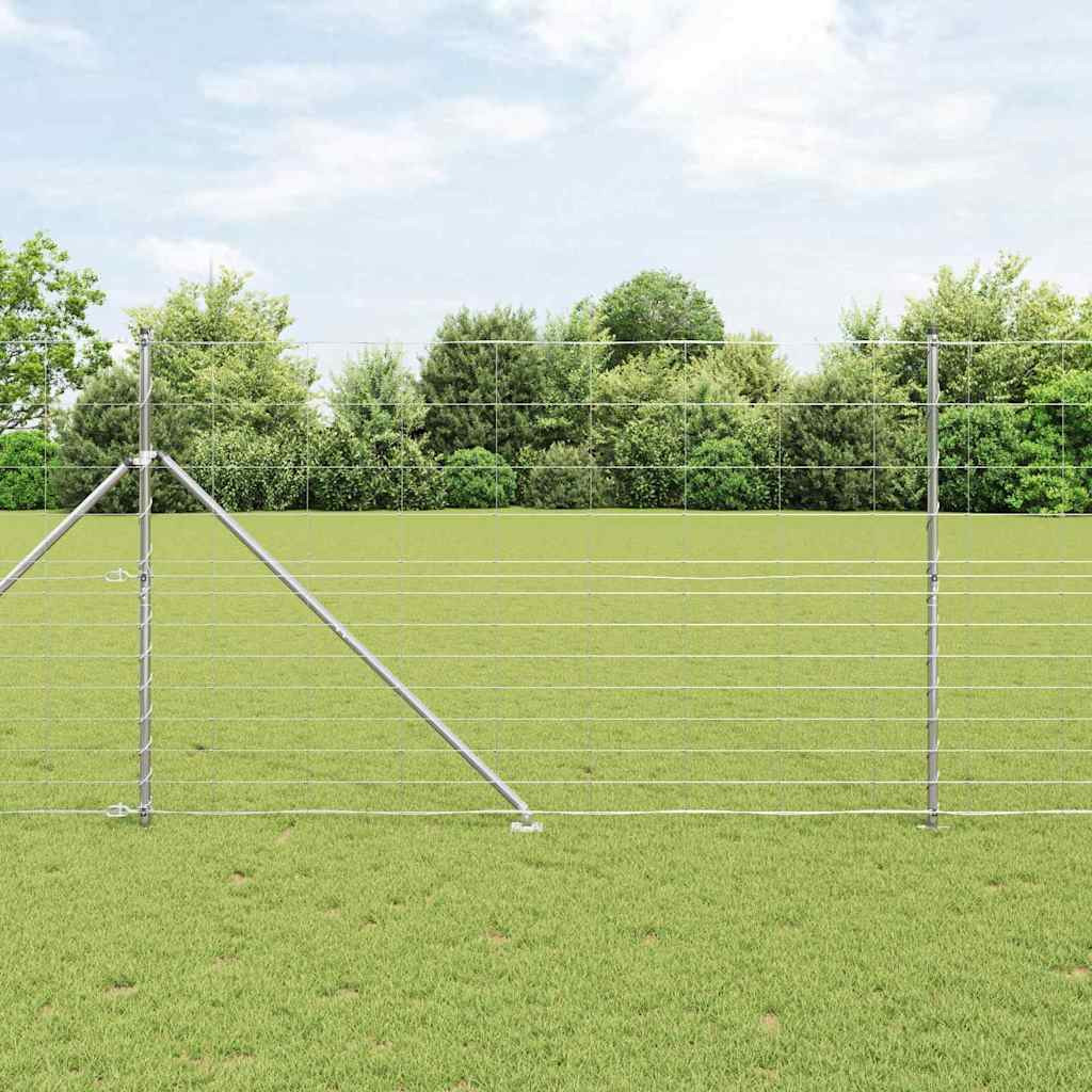 vidaXL Schweißdrahtzaun mit Spikes 50 x 1,5 m Verzinkter Stahl Silber