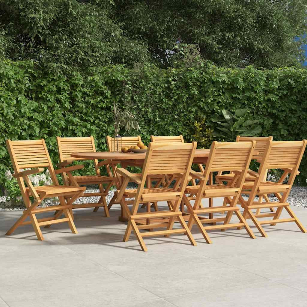 vidaXL Gartenstühle 8 Stk. Klappbar 55x62x90 cm Massivholz Teak