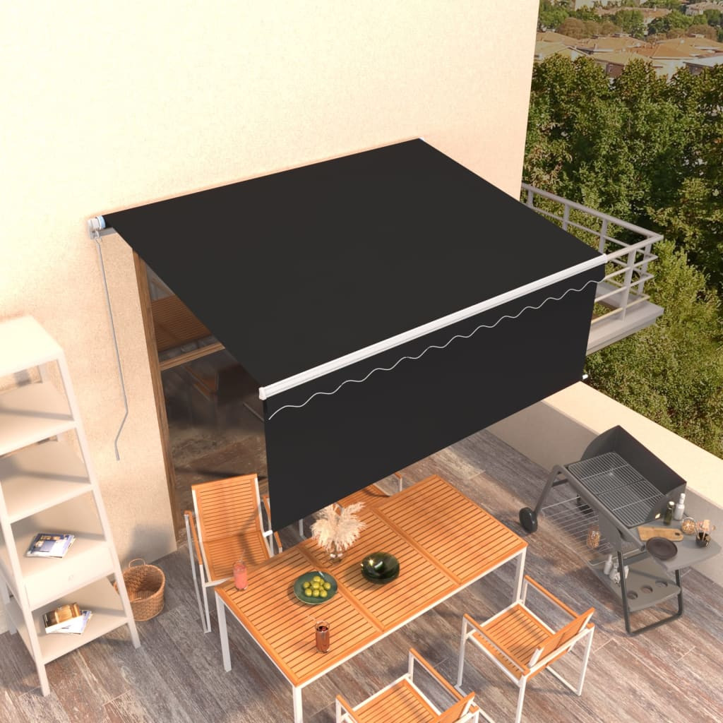 vidaXL Markise Manuell Einziehbar mit Rollo 3x2,5 m Anthrazit