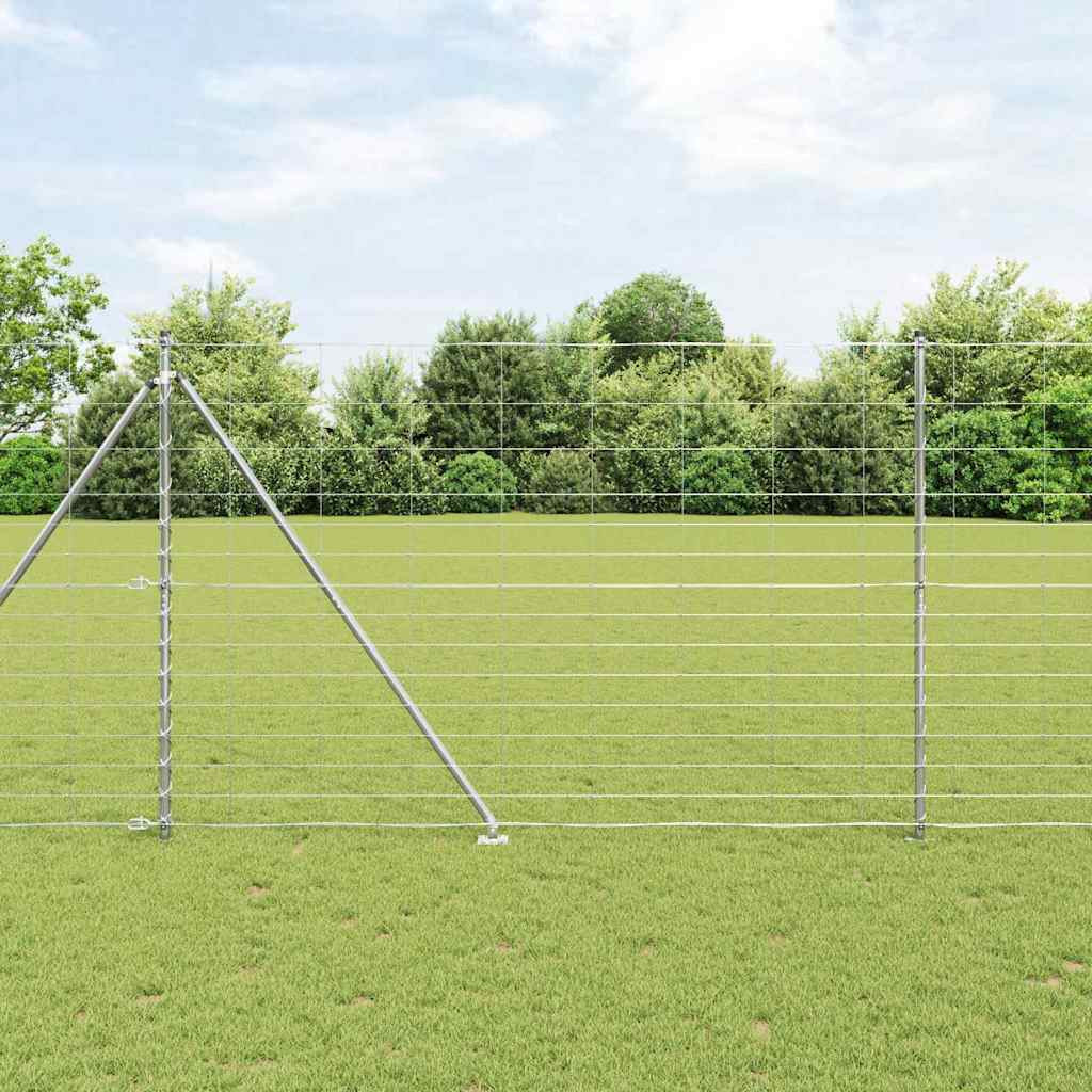 vidaXL Schweißdrahtzaun mit Spikes 50 x 1,6 m Verzinkter Stahl Silber
