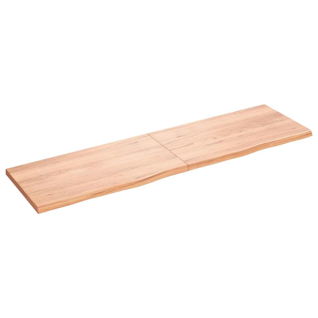 vidaXL Wandregal Hellbraun 180x50x(2-4) cm Massivholz Eiche Behandelt