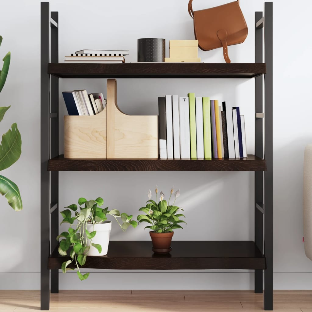 vidaXL Wandregal Dunkelbraun 100x40x(2-6)cm Massivholz Eiche Behandelt