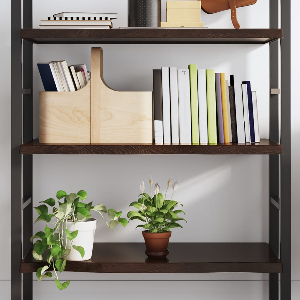 vidaXL Wandregal Dunkelbraun 100x50x(2-4)cm Massivholz Eiche Behandelt