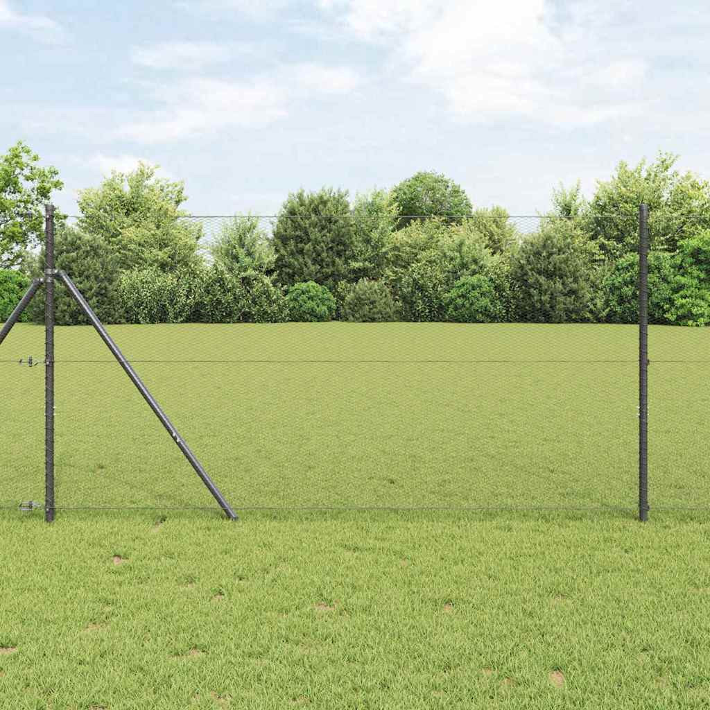 vidaXL Bodenmontierter Sechseckzaun 10 x 1 m PVC-beschichteter Stahl