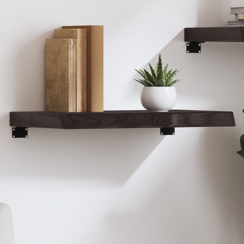 vidaXL Wandregal Dunkelbraun 60x40x(2-6) cm Massivholz Eiche Behandelt
