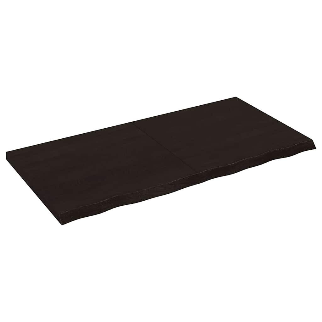 vidaXL Wandregal Dunkelbraun 120x60x(2-4)cm Massivholz Eiche Behandelt