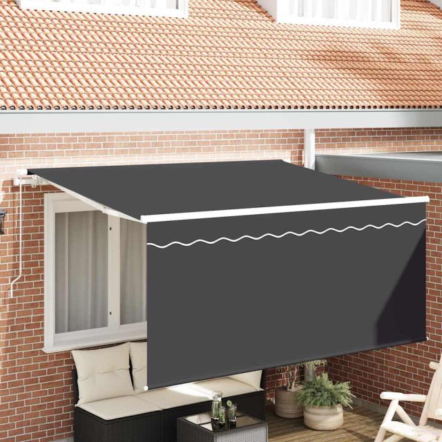 vidaXL Einziehbare Markise Anthrazit 300 x 200 cm Stoff