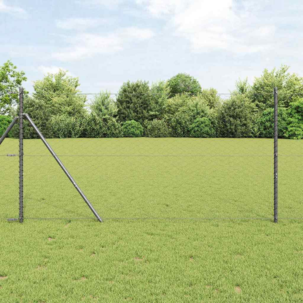 vidaXL Bodenmontierter Sechseckzaun 10 x 1 m PVC-beschichteter Stahl