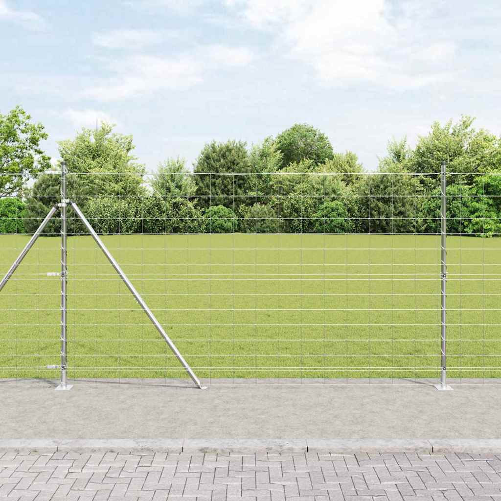 vidaXL Geschweißter Drahtzaun mit Betonfundament 25 x 1,4 m Silber