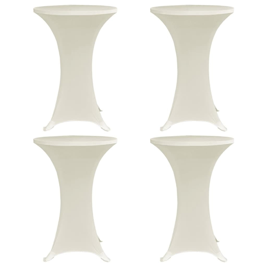 vidaXL Stehtischhussen 4 Stk. Ø 60 cm Creme Stretch