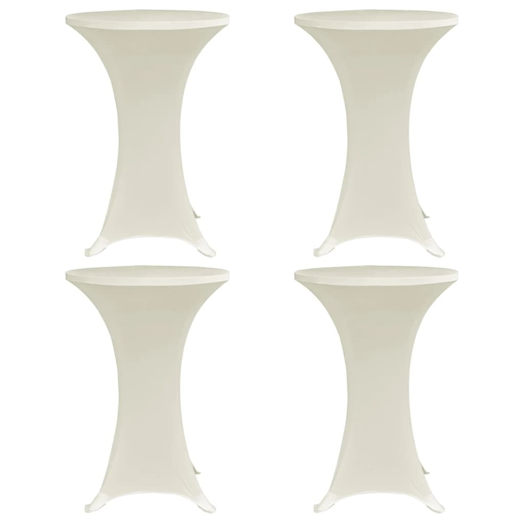 vidaXL Stehtischhussen 4 Stk. Ø 80 cm Creme Stretch