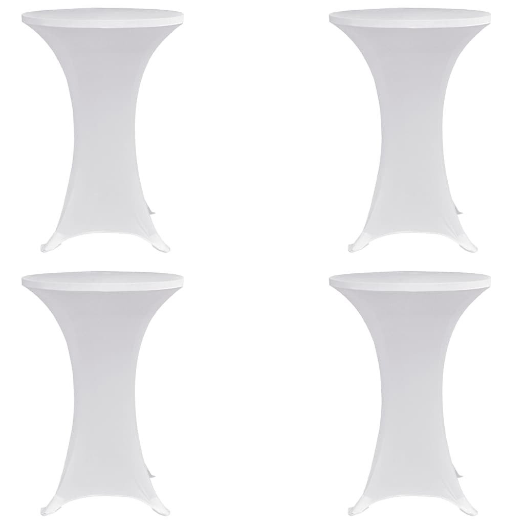 vidaXL Stehtischhussen 4 Stk. Ø 70 cm Weiß Stretch
