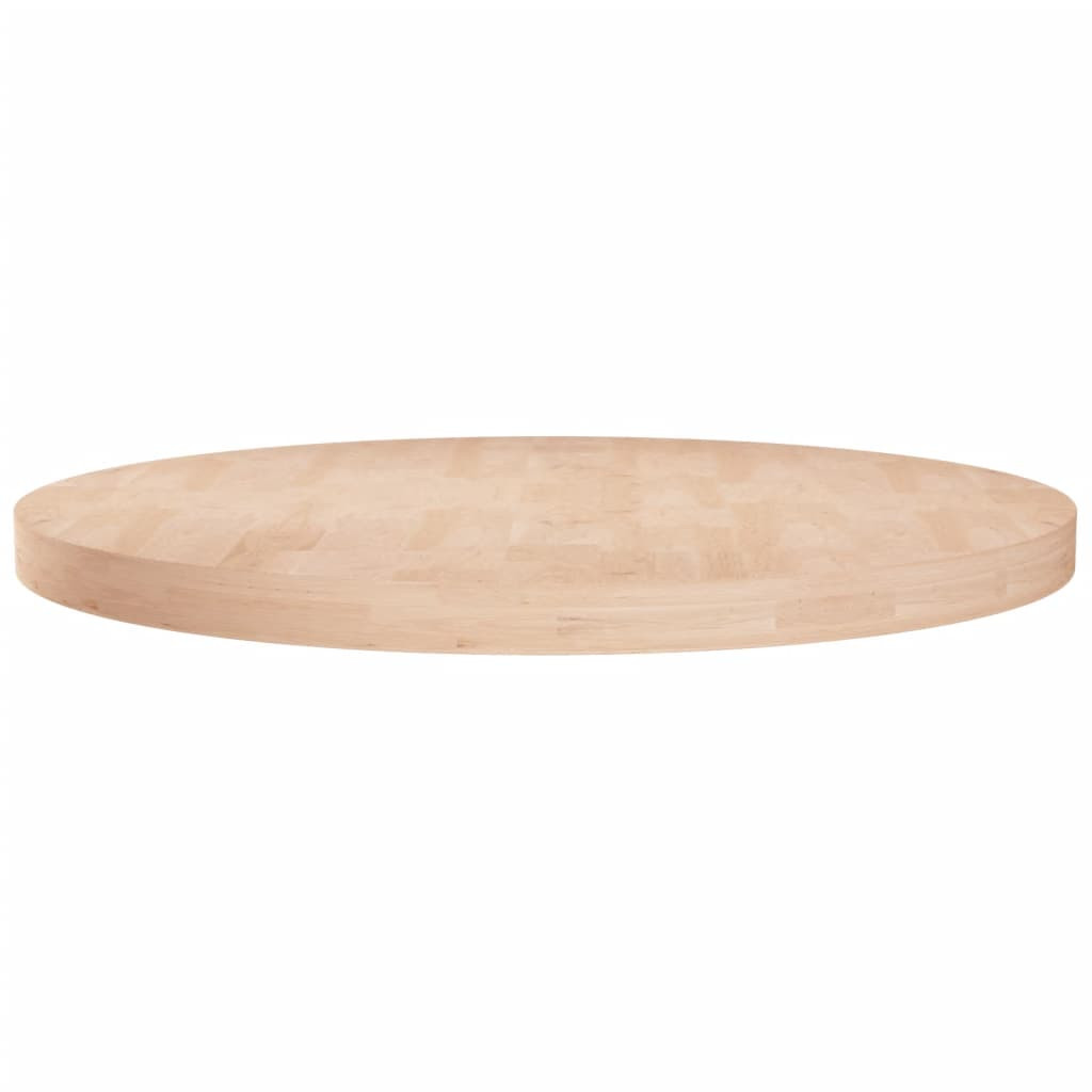 vidaXL Runde Tischplatte Ø80x4 cm Unbehandeltes Massivholz Eiche