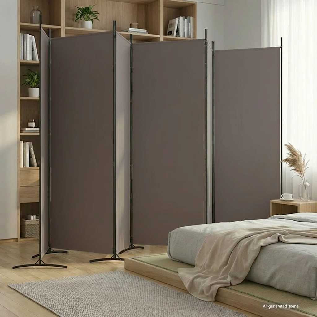 vidaXL 6-tlg. Paravent Anthrazit 520x180 cm Stoff