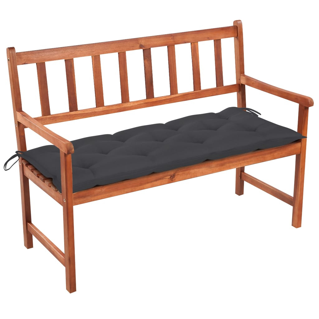 vidaXL Gartenbank mit Auflage 120 cm Massivholz Akazie