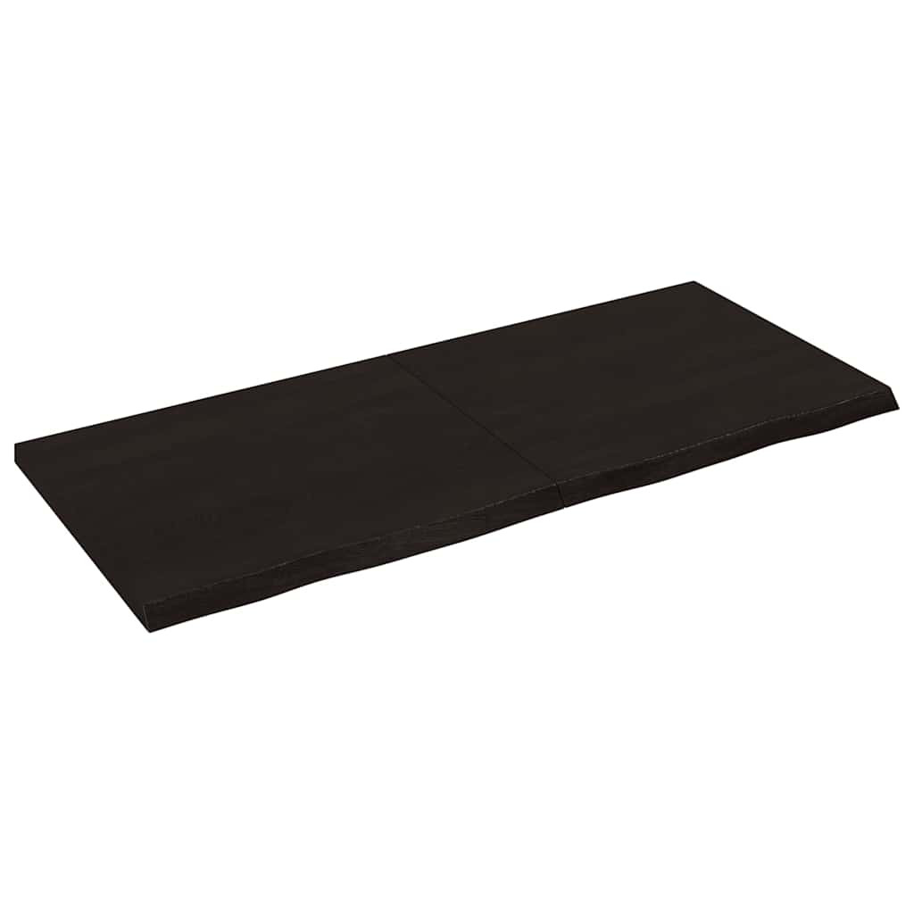 vidaXL Wandregal Dunkelbraun 140x60x(2-4)cm Massivholz Eiche Behandelt