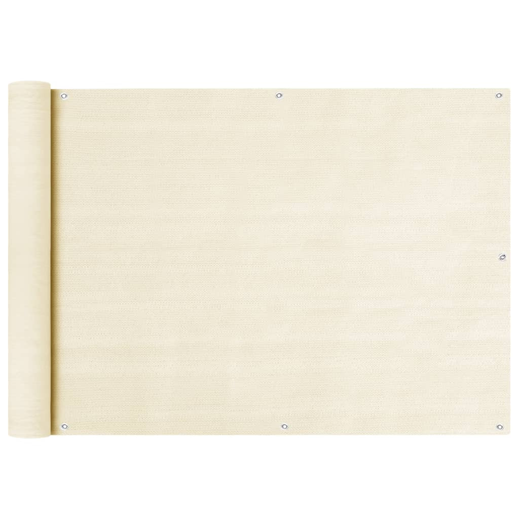 vidaXL Balkon Sichtschutz Creme 75x500 cm HDPE