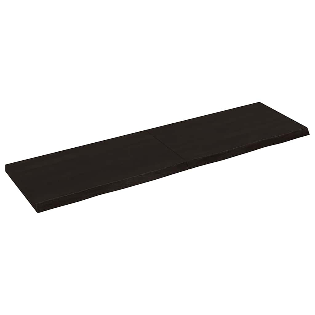 vidaXL Tischplatte Dunkelbraun 140x40x(2-4)cm Massivholz Eiche