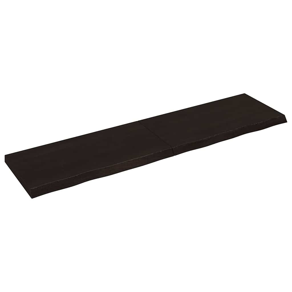 vidaXL Tischplatte Dunkelbraun 200x50x(2-6)cm Massivholz Eiche