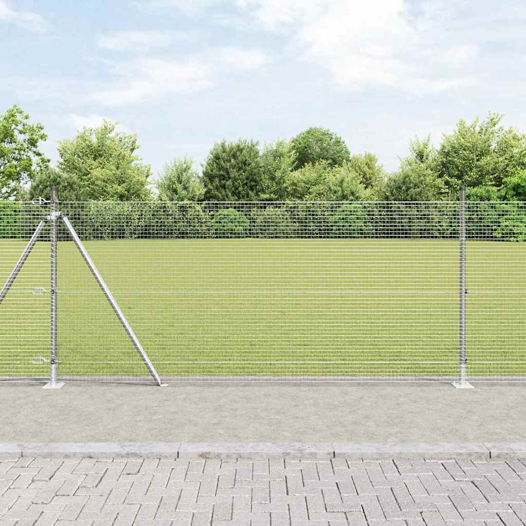 vidaXL Geschweißter Drahtzaun mit Betonsockel 10 x 0,8 m Silber Netz