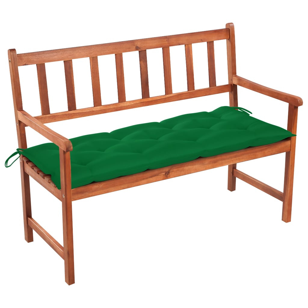 vidaXL Gartenbank mit Auflage 120 cm Massivholz Akazie