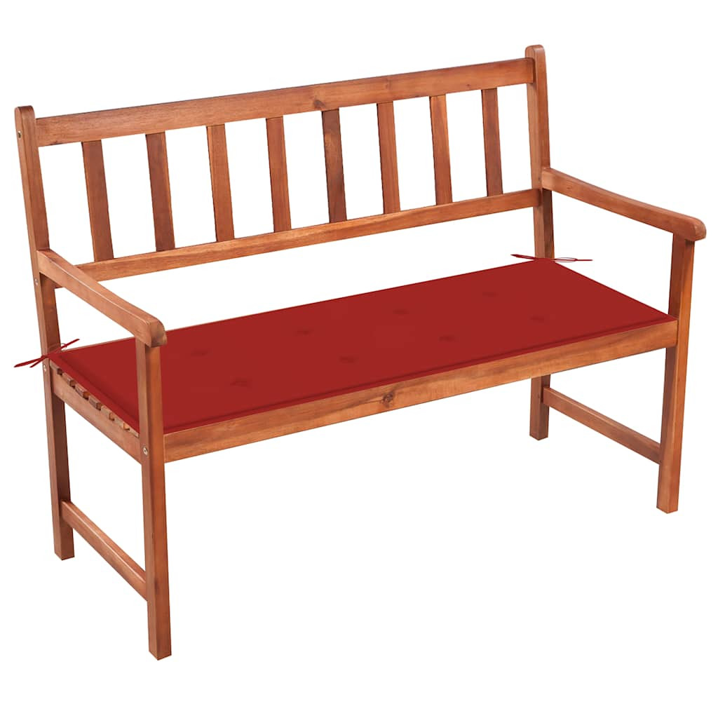 vidaXL Gartenbank mit Auflage 120 cm Massivholz Akazie
