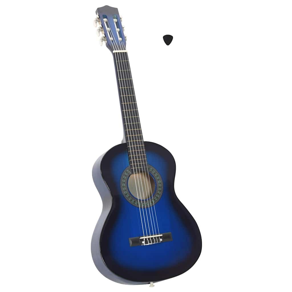 vidaXL Klassikgitarre für Anfänger und Kinder Blau 1/2 34"