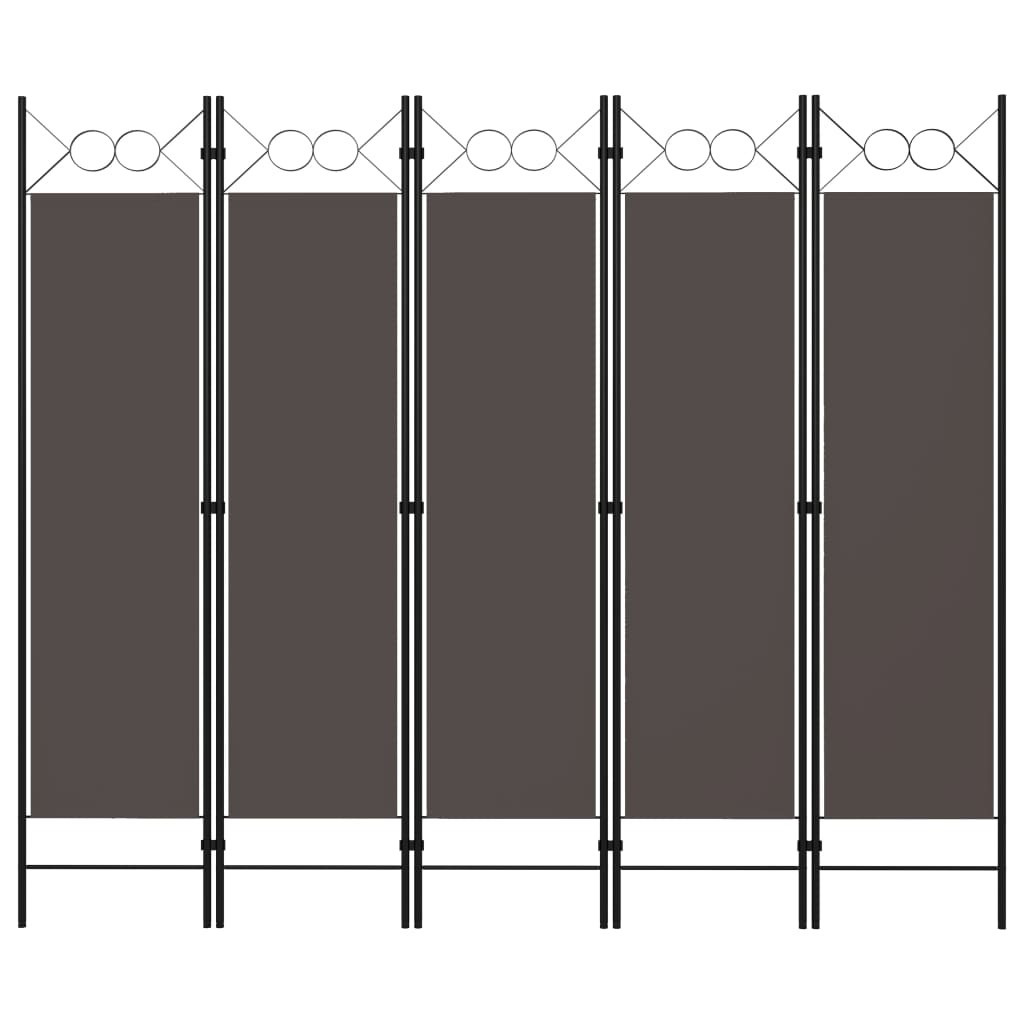 vidaXL 5-tlg. Raumteiler Anthrazit 200 x 180 cm