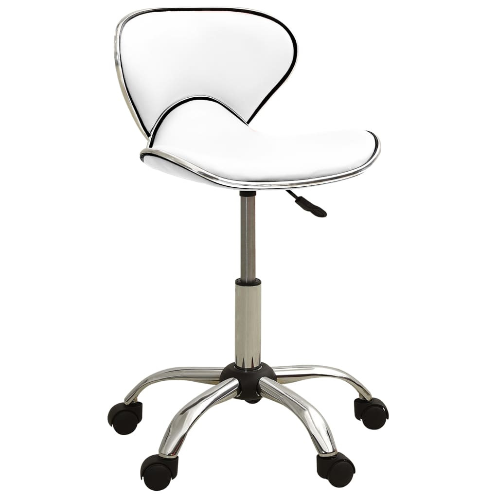 vidaXL Friseur Rollhocker Weiß Kunstleder