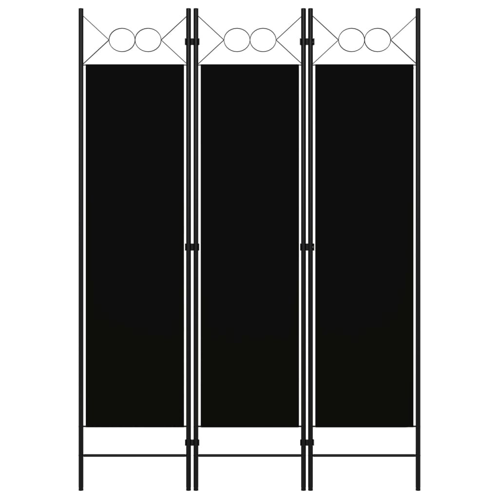 vidaXL 3-tlg. Raumteiler Schwarz 120 x 180 cm