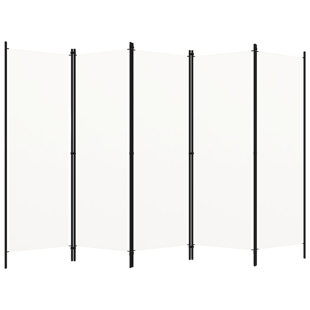 vidaXL 5-tlg. Raumteiler Weiß 250x180 cm