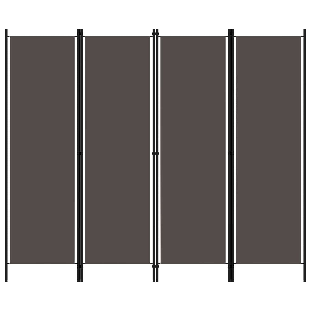 vidaXL 4-tlg. Raumteiler Anthrazit 200x180 cm