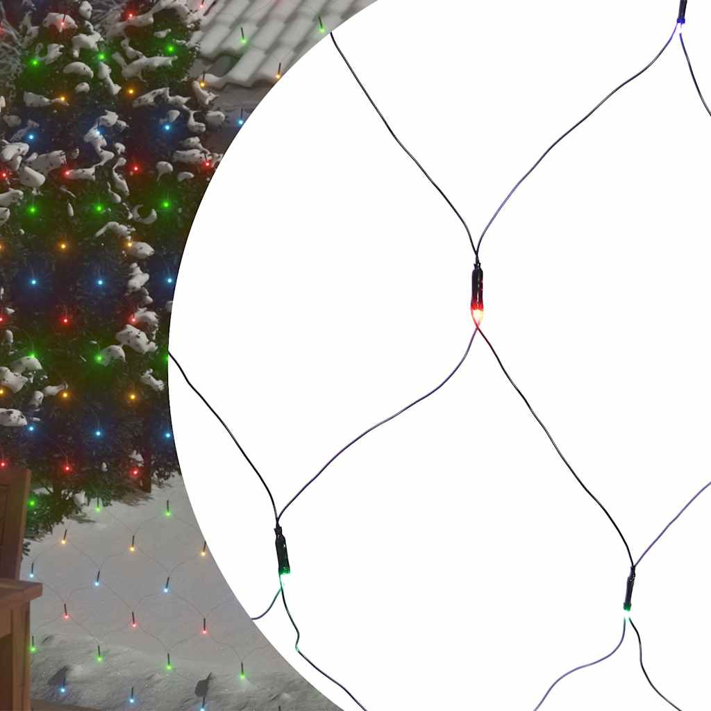 vidaXL Weihnachts-Lichternetz 4x4 m 544 LED Bunt Indoor Outdoor