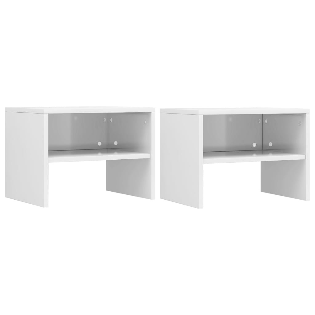 vidaXL Nachttische 2 Stk. Hochglanz-Weiß 40x30x30 cm Holzwerkstoff