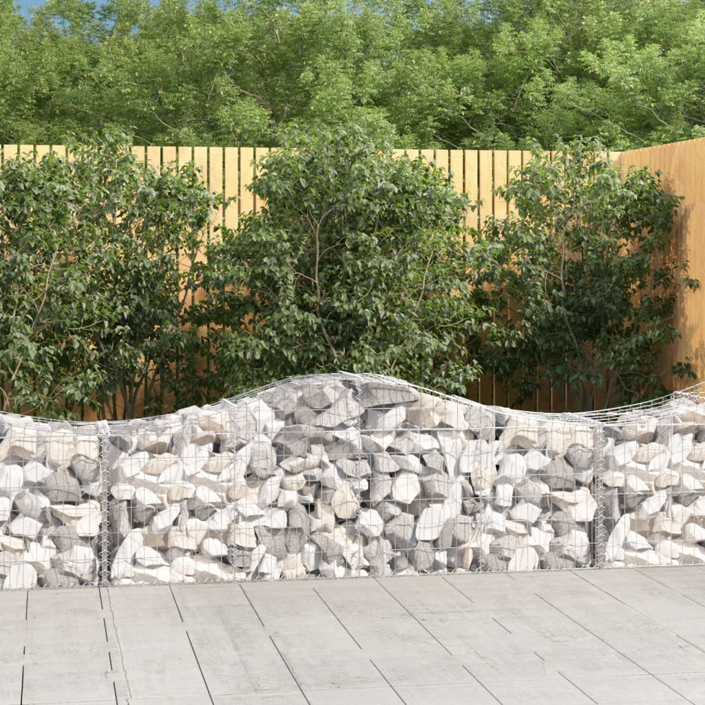 vidaXL Gabionen mit Hochbogen 25 Stk. 200x50x60/80 cm Verzinktes Eisen