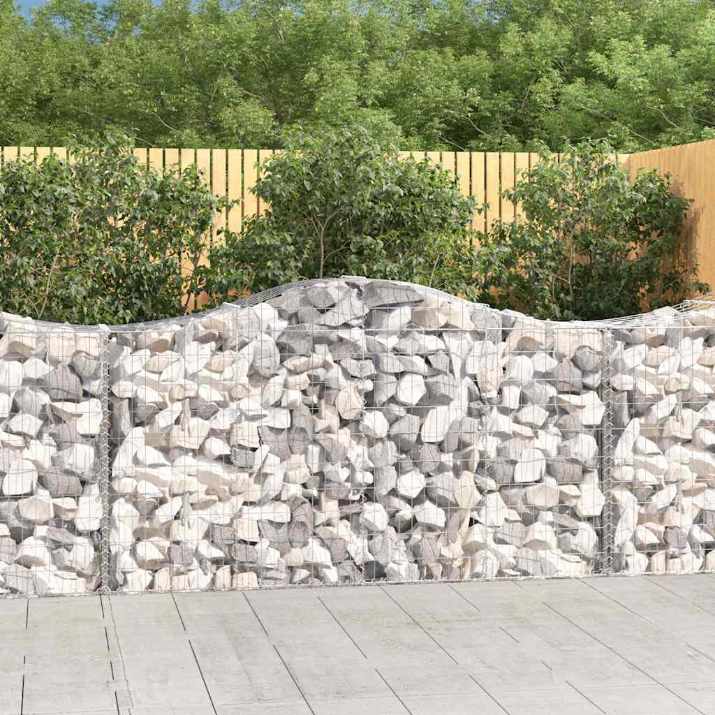 vidaXL Gabionen mit Hochbogen 18 Stk 200x50x100/120cm Verzinktes Eisen