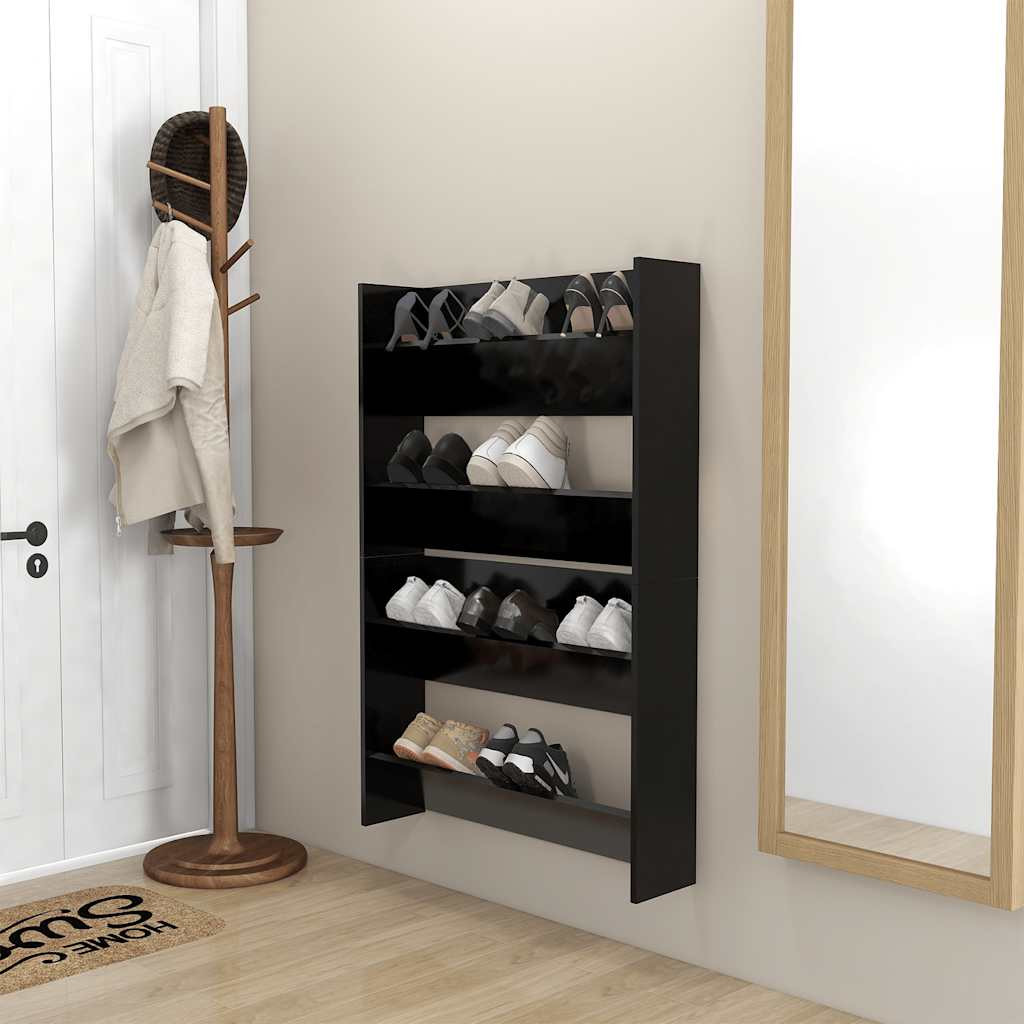 vidaXL Wand-Schuhschrank Grau 80x18x60 cm Holzwerkstoff