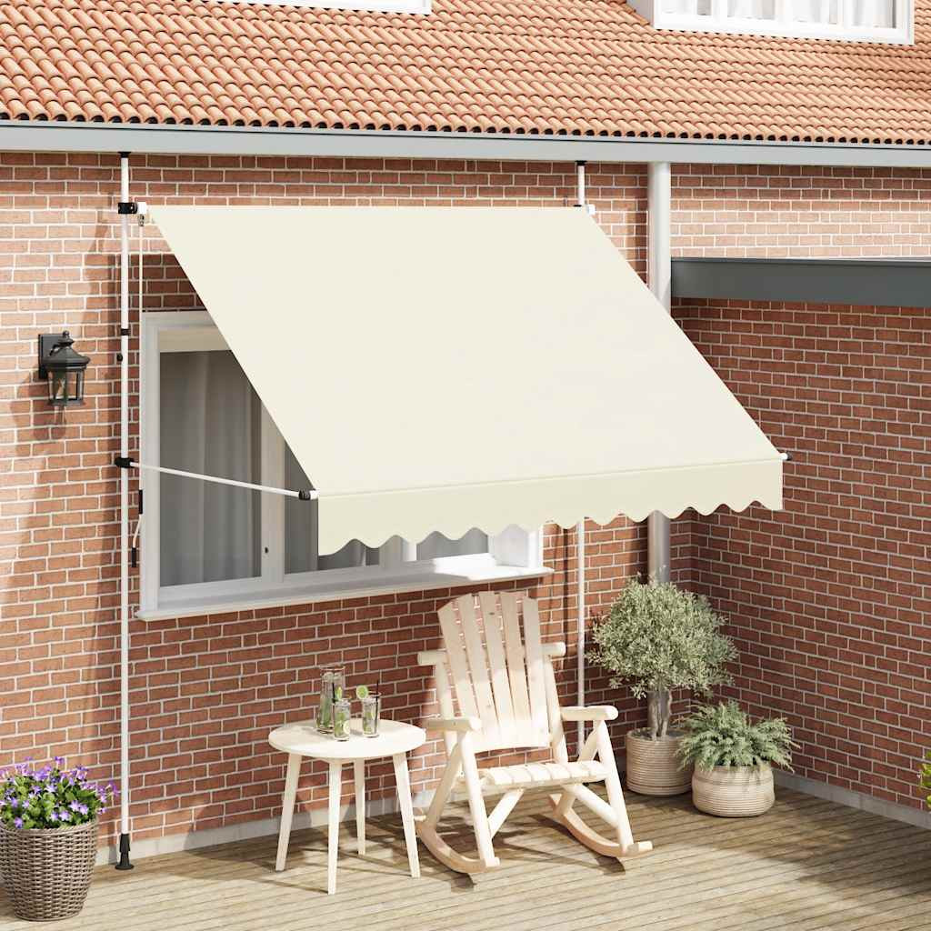 vidaXL Einziehbare Markise Handbetrieben 250 cm Cremeweiß