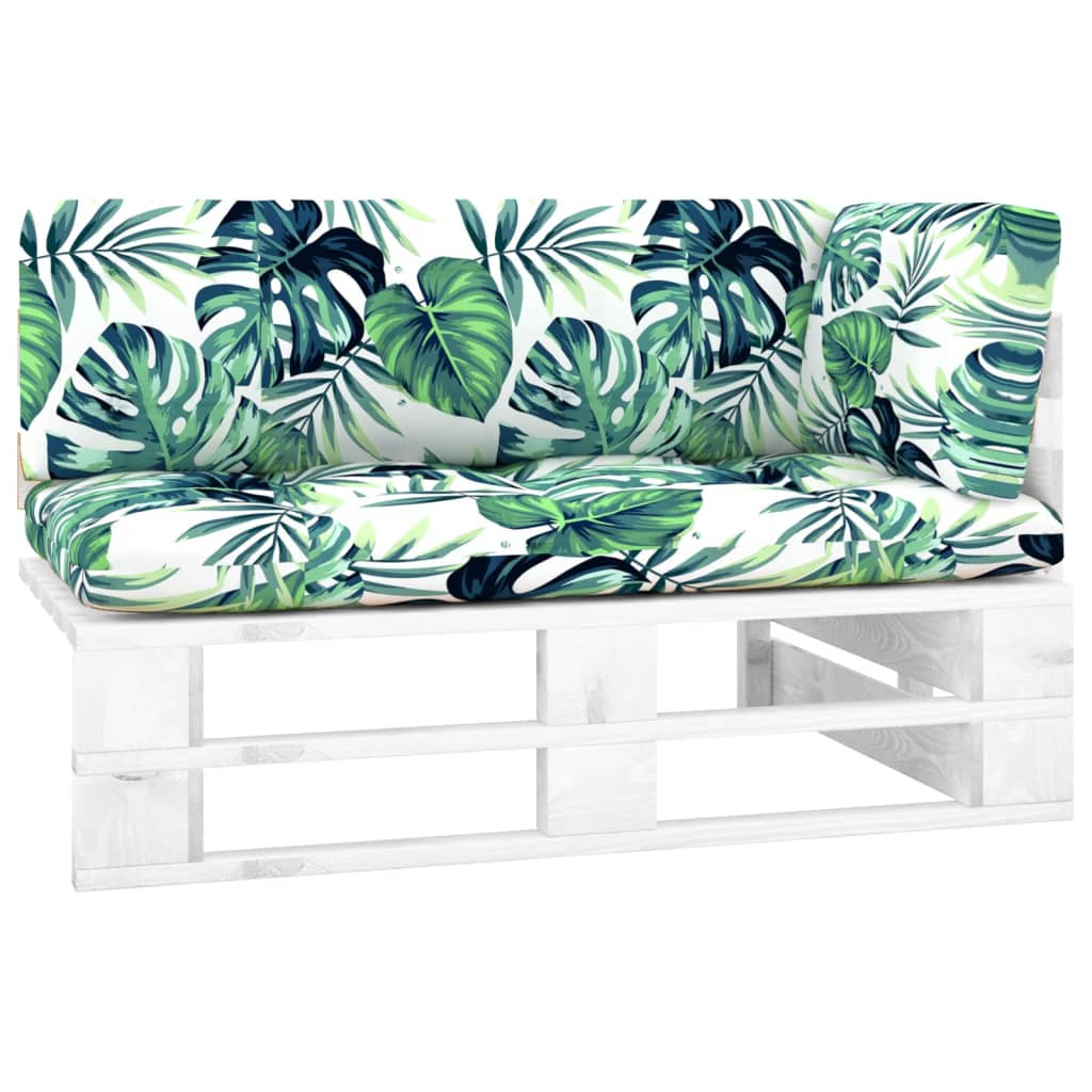 vidaXL Outdoor-Ecksofa Paletten Kiefernholz Imprägniert Weiß