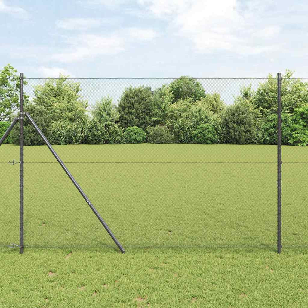 vidaXL Bodenmontierter Sechseckzaun 10 x 1,6 m PVC-beschichteter Stahl