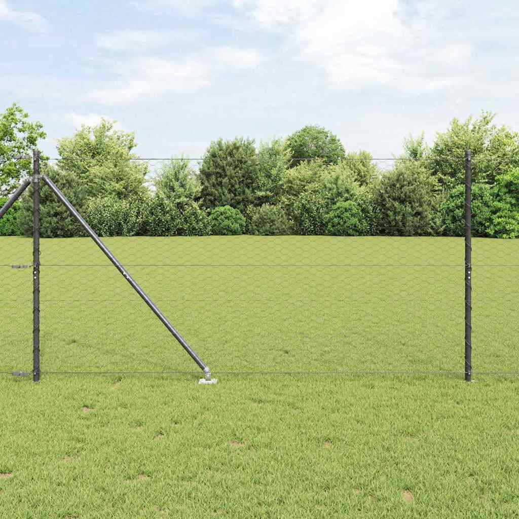 vidaXL Sechseckzaun mit Pfosten 50 x 1,4 m PVC-beschichteter Stahl