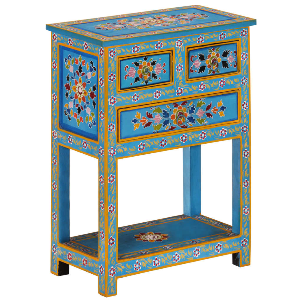 vidaXL Sideboard Türkis 55x30x76 cm Massivholz Mango