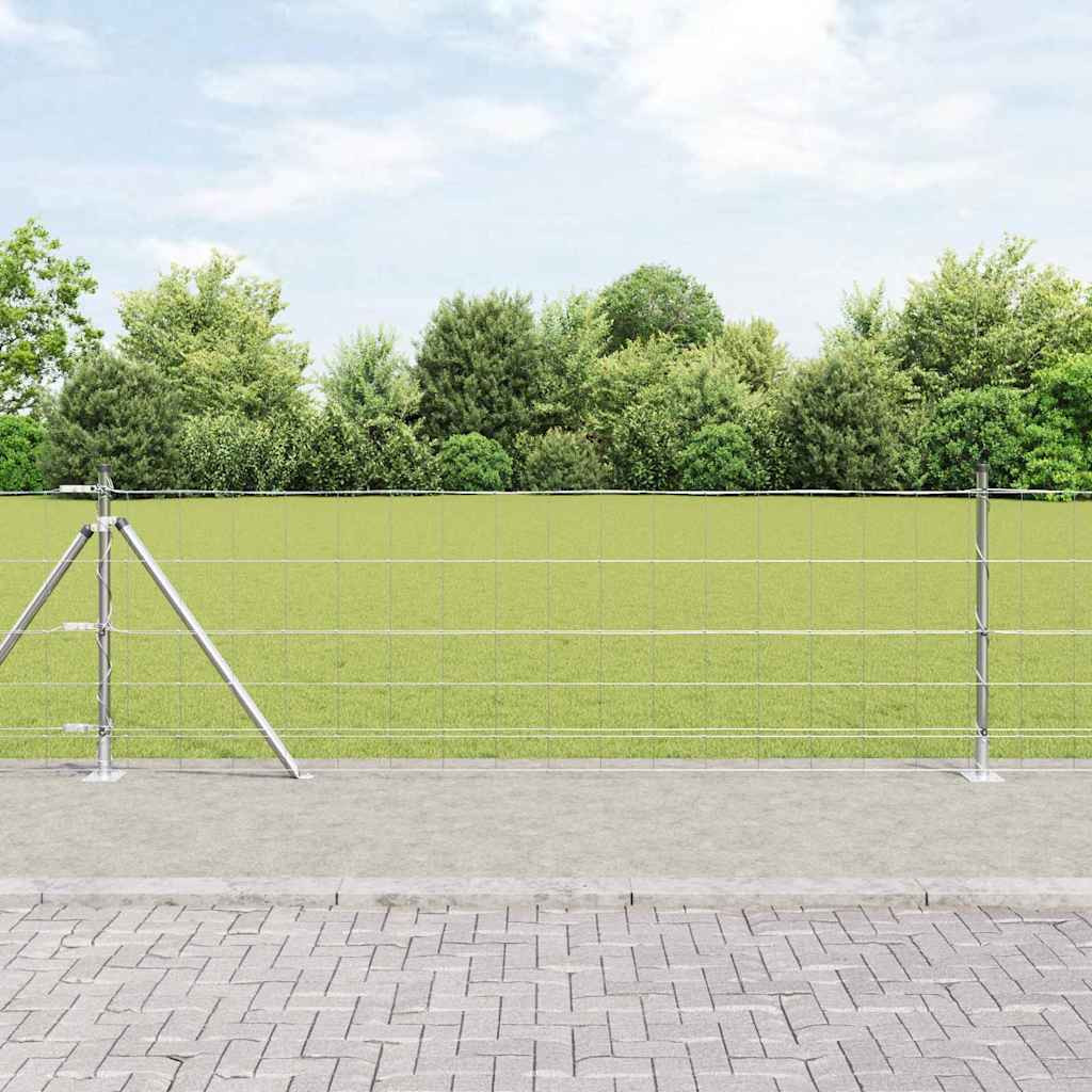vidaXL Geschweißter Drahtzaun mit Betonfundament 50 x 0,8 m Silber