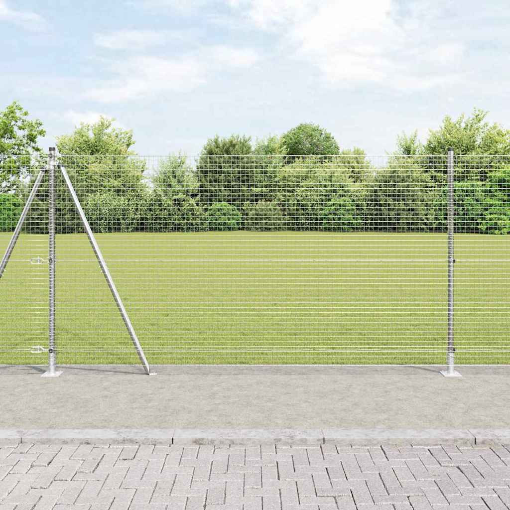 vidaXL Geschweißter Drahtzaun mit Betonsockel 10 x 1,2 m Silber Netz