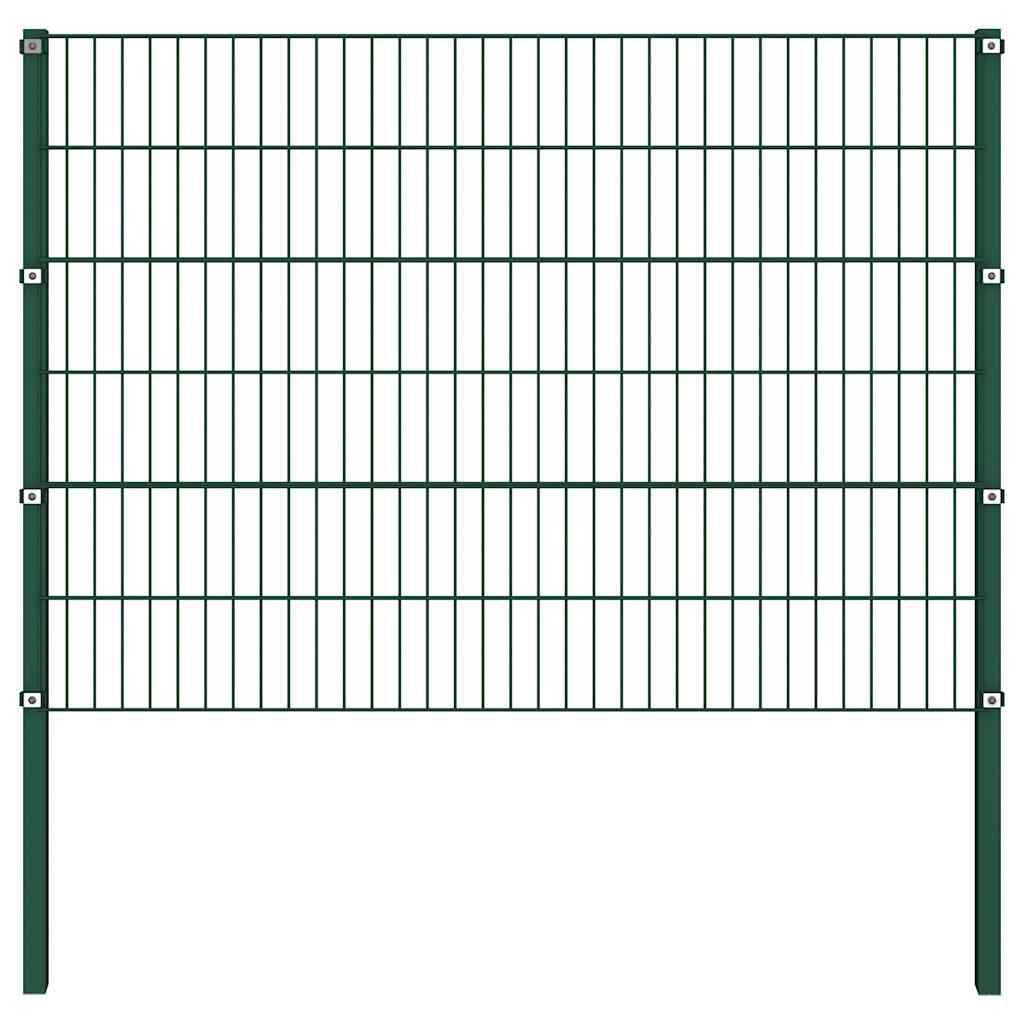 vidaXL Zaunelement mit Pfosten Eisen 176,5 x 120 cm Grün