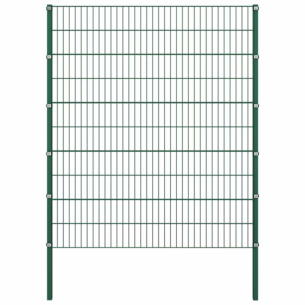 vidaXL Zaunelement mit Pfosten Eisen 176,5 x 200 cm Grün